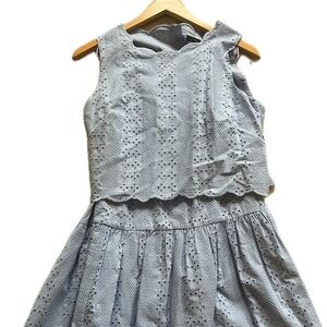 J. Crew Light Blue Eyelet Top and Skirt Set